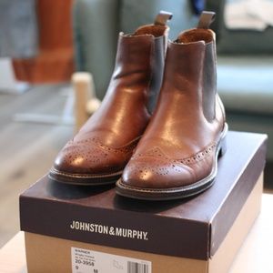 Johnston & Murphy Warner Wingtip Chelsea Boots - 9